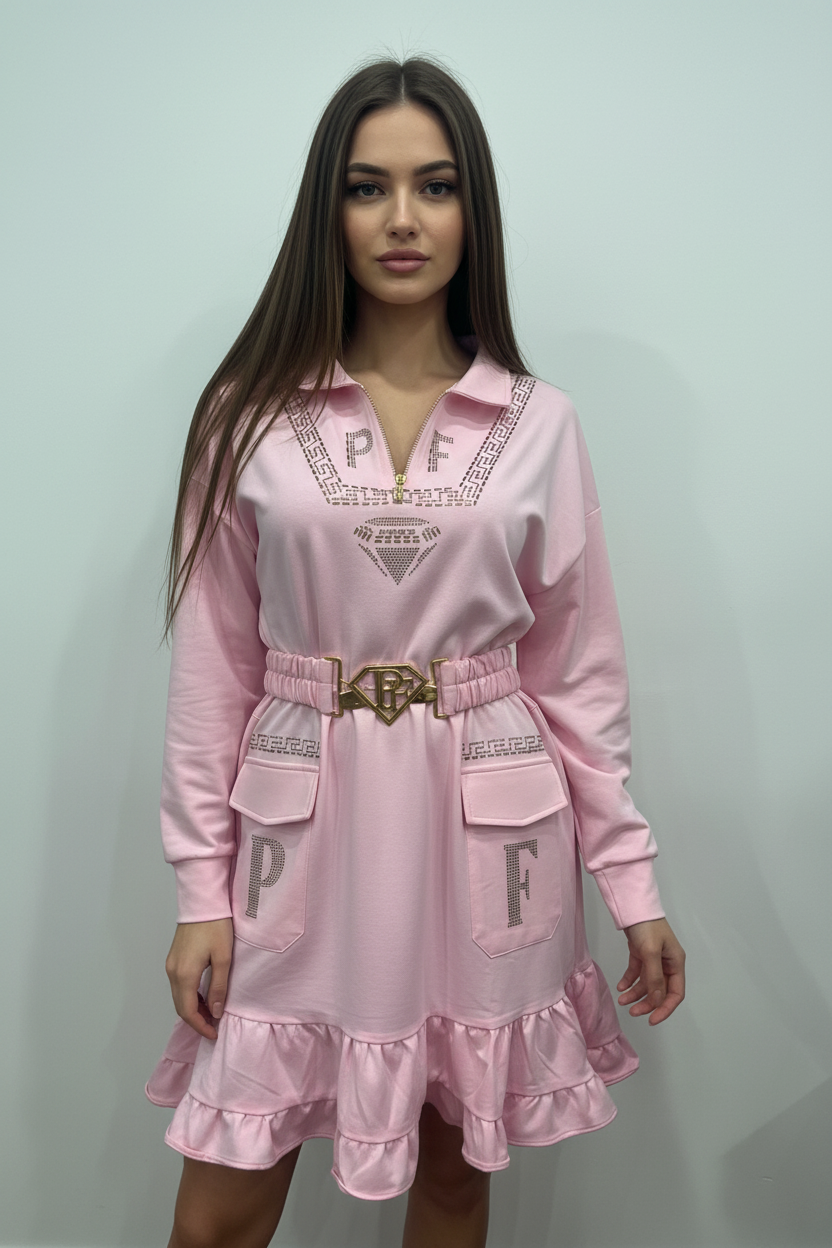 Rochie Tip Trening Paparazzi Fashion – Bumbac, Curea Inclusă. Cod: 0080