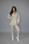 Paparazzi Fashion Tracksuit – Beige with Stone Appliqués