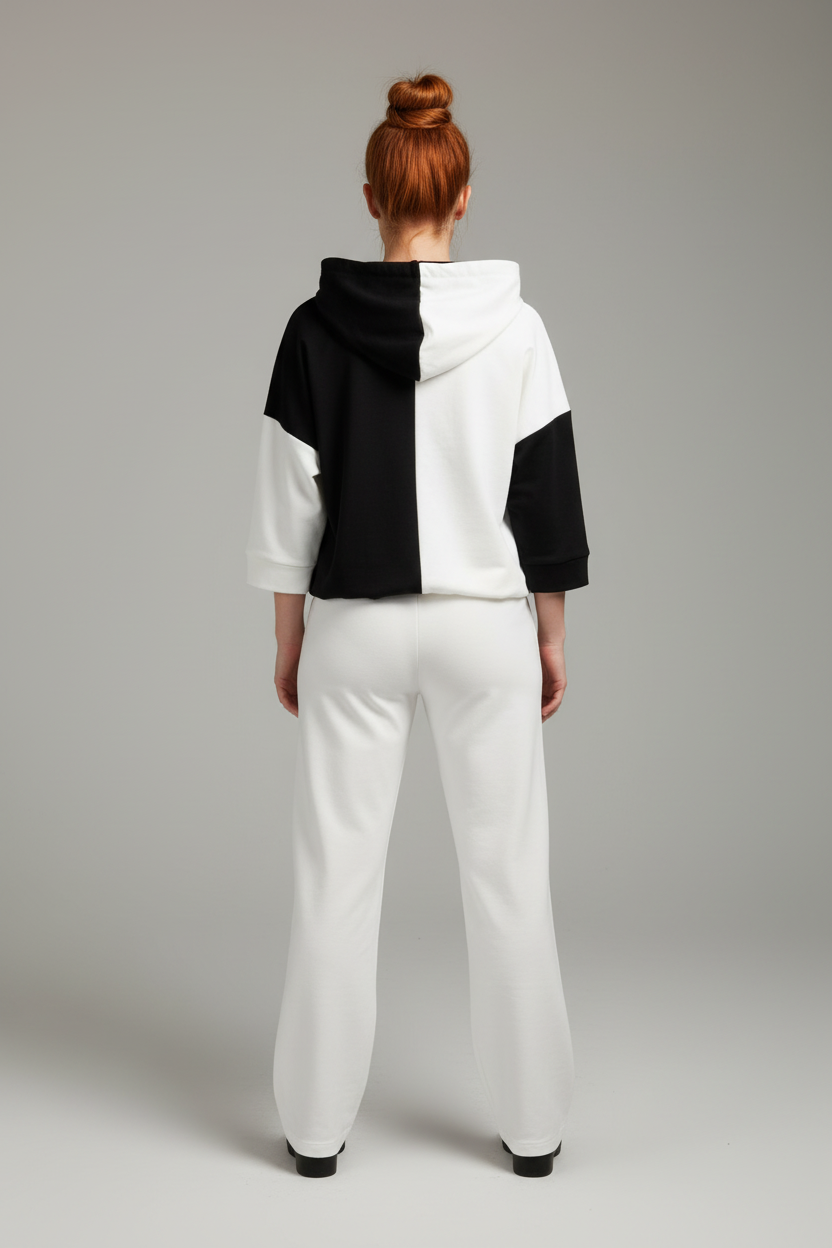 White and Black Paparazzi Fashion Tracksuit - Universal Size (M-XL) C:0140