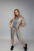 Paparazzi Fashion Tracksuit – Camel with Denim Insert. Code: 0046